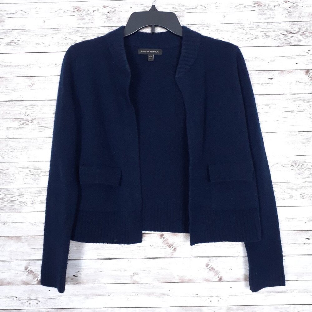 Banana Republic Womens Merino Wool Blend Cardigan Sweater XS Blue 867 - Picture 1 of 4